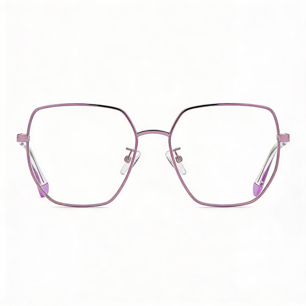 Polaroid Pld D508/G - Montura de gafas de acero inoxidable color lila para mujer con lentes de policarbonato (53-17-145 mm)