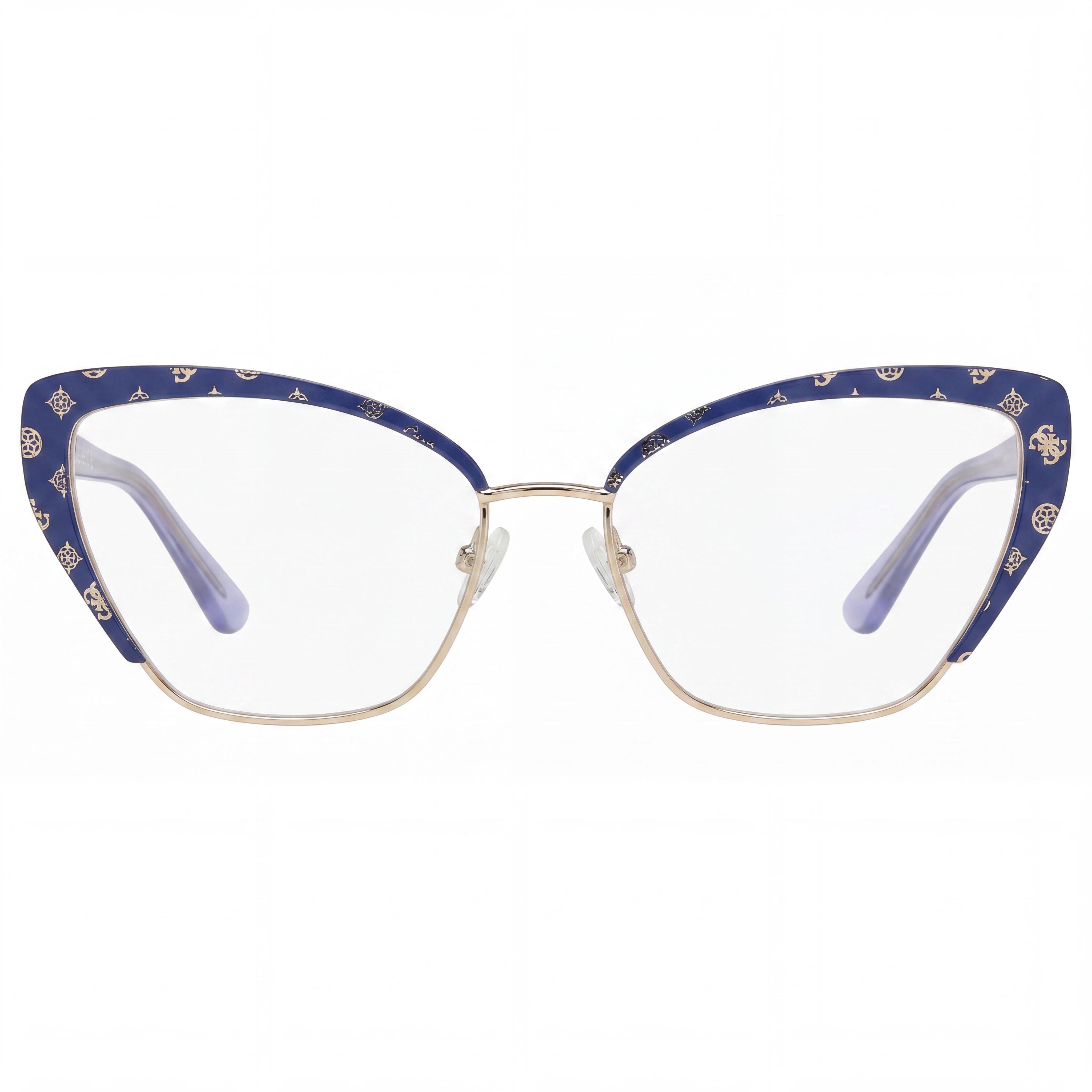 GUESS GU50122 Women's Metal Frame Eyewear, Matte Blue with Multicoloured Composite Lenses, Size 2-16-145mm, Photo 2