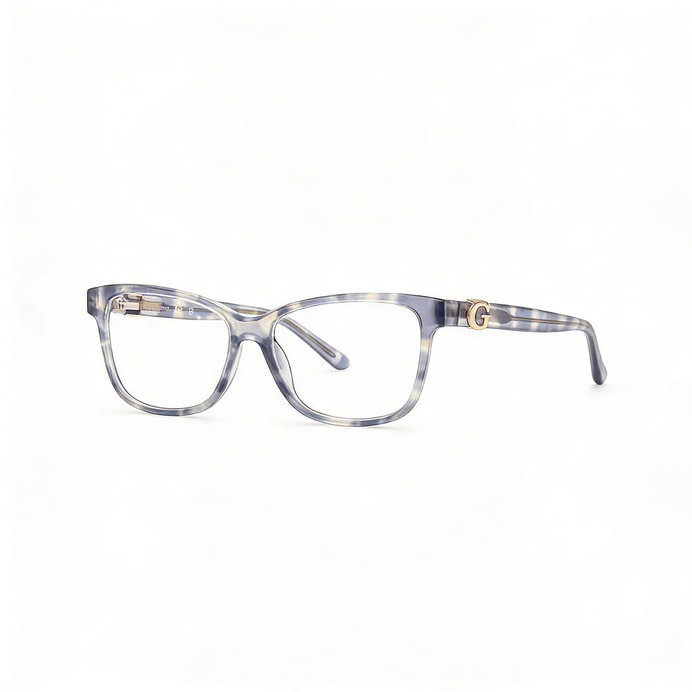 Gafas GUESS Gu50227 para mujer con montura de plástico azul brillante, ancho de lente de 52 mm, puente de 15 mm, patilla de 140 mm