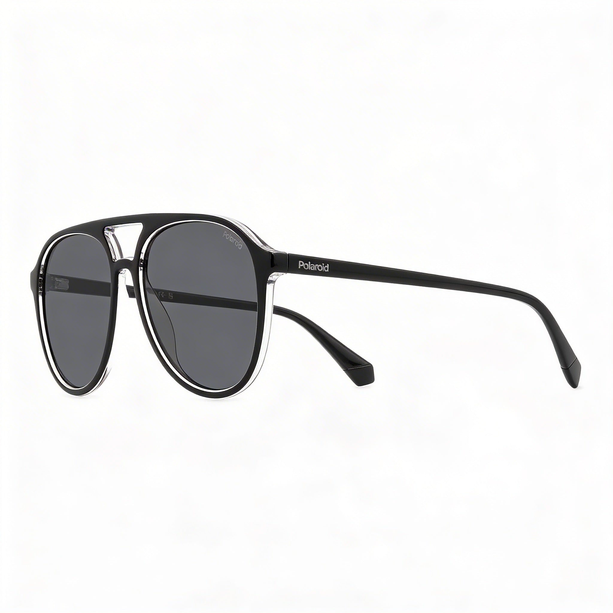 Polaroid PLD 4162/S Unisex Black Dark Grey Polycarbonate Frame Polarized Grey Lenses UV Protection Sunglasses 56mm, Photo 3