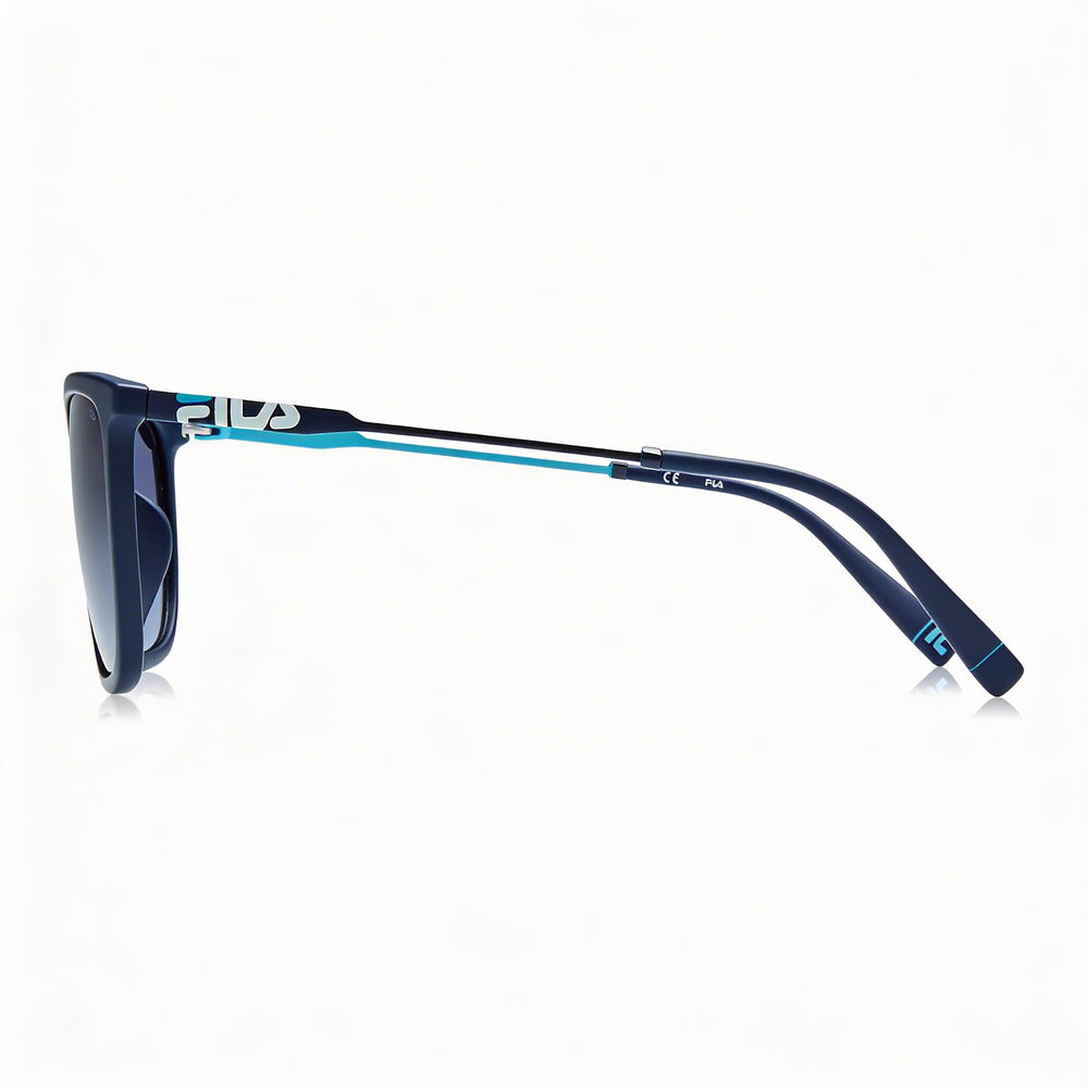 Fila Casual Men's Oil-Metal Combination Matt Night Blue Frame Sunglasses with Blue Gradient Lenses 55mm