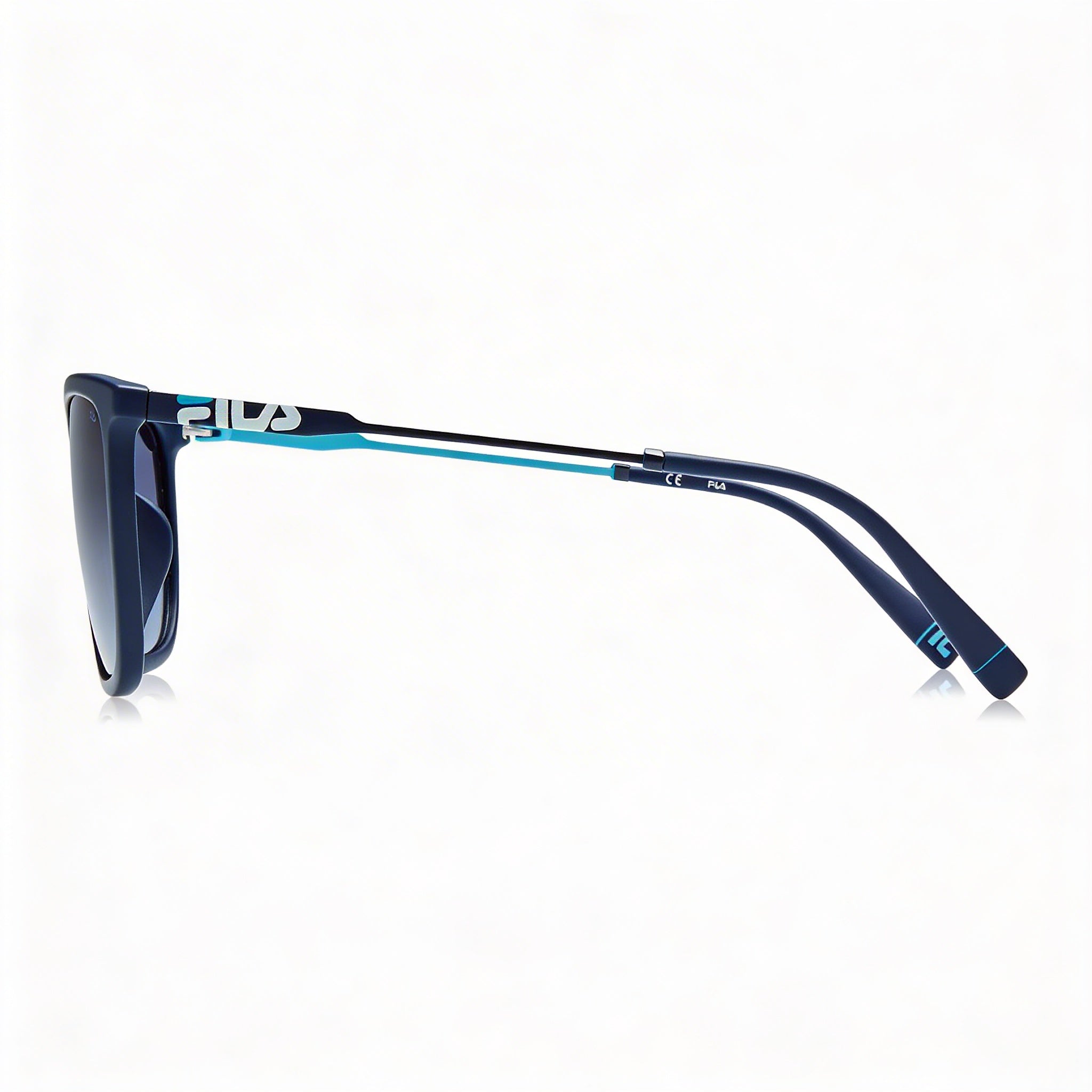 Gafas de sol de hombre casuales Fila con montura azul noche mate de combinación metal-aceite y lentes degradadas azules de 55 mm, Photo 3