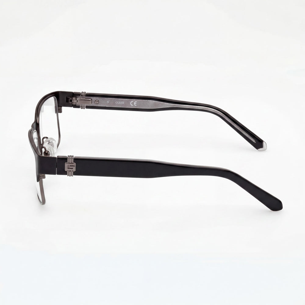 GUESS Modern Women's Matte Black Metal Eyeglasses with Clear Lenses - Frame Size 56-17-145mm