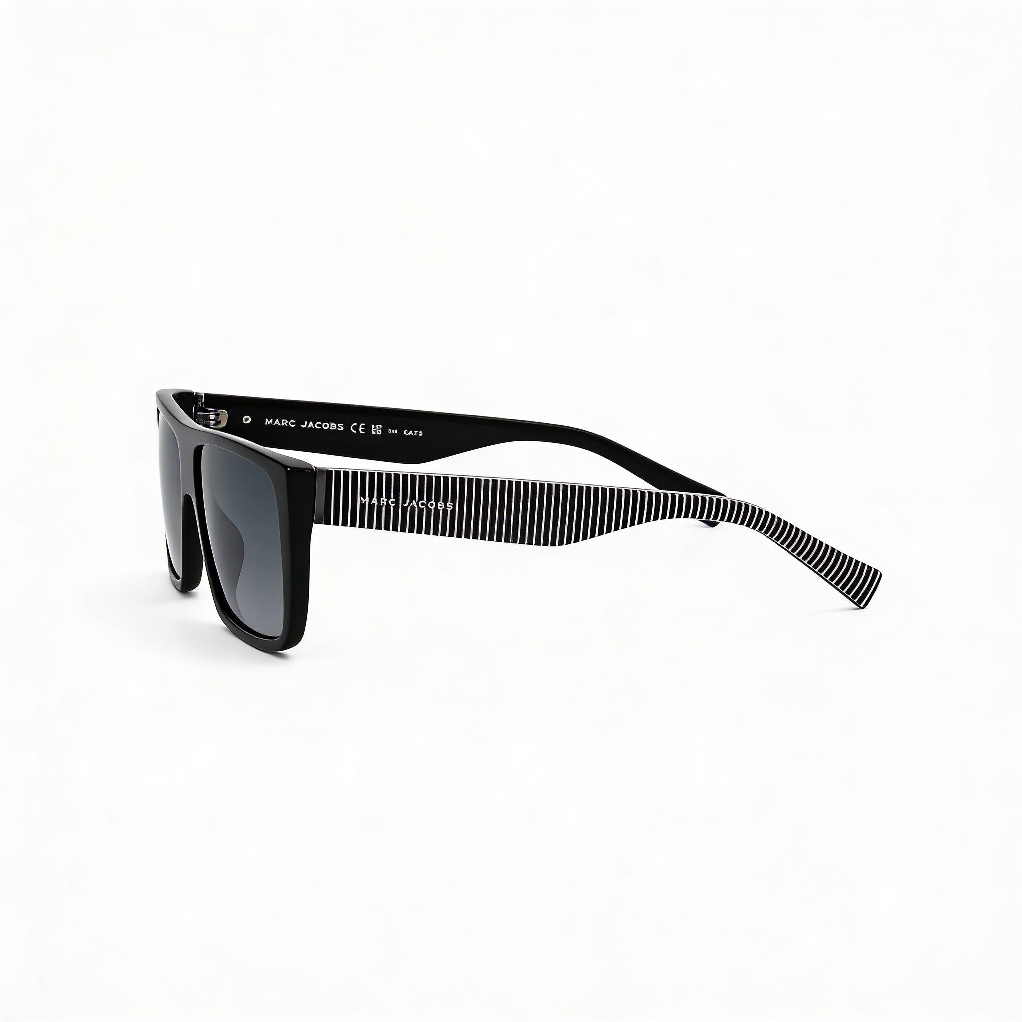 Marc Jacobs Marc096/S Women's Black Plastic Square Non-Polarized Sunglasses Dark Gray Gradient UV 400 Lenses 57mm, Photo 3
