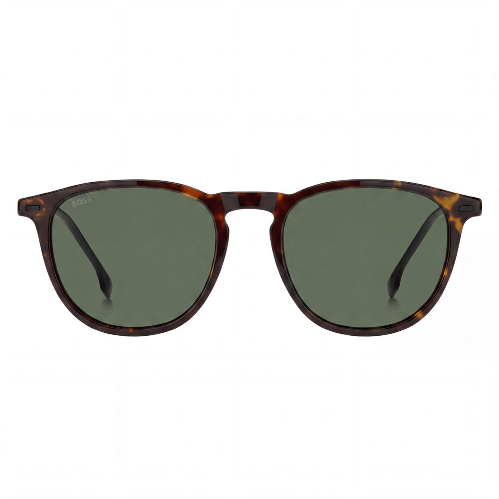Hugo Boss Boss 1639/S Rectangular Women's Lightweight Havana Matte Black Acetate Green Lens Sunglasses 52mm