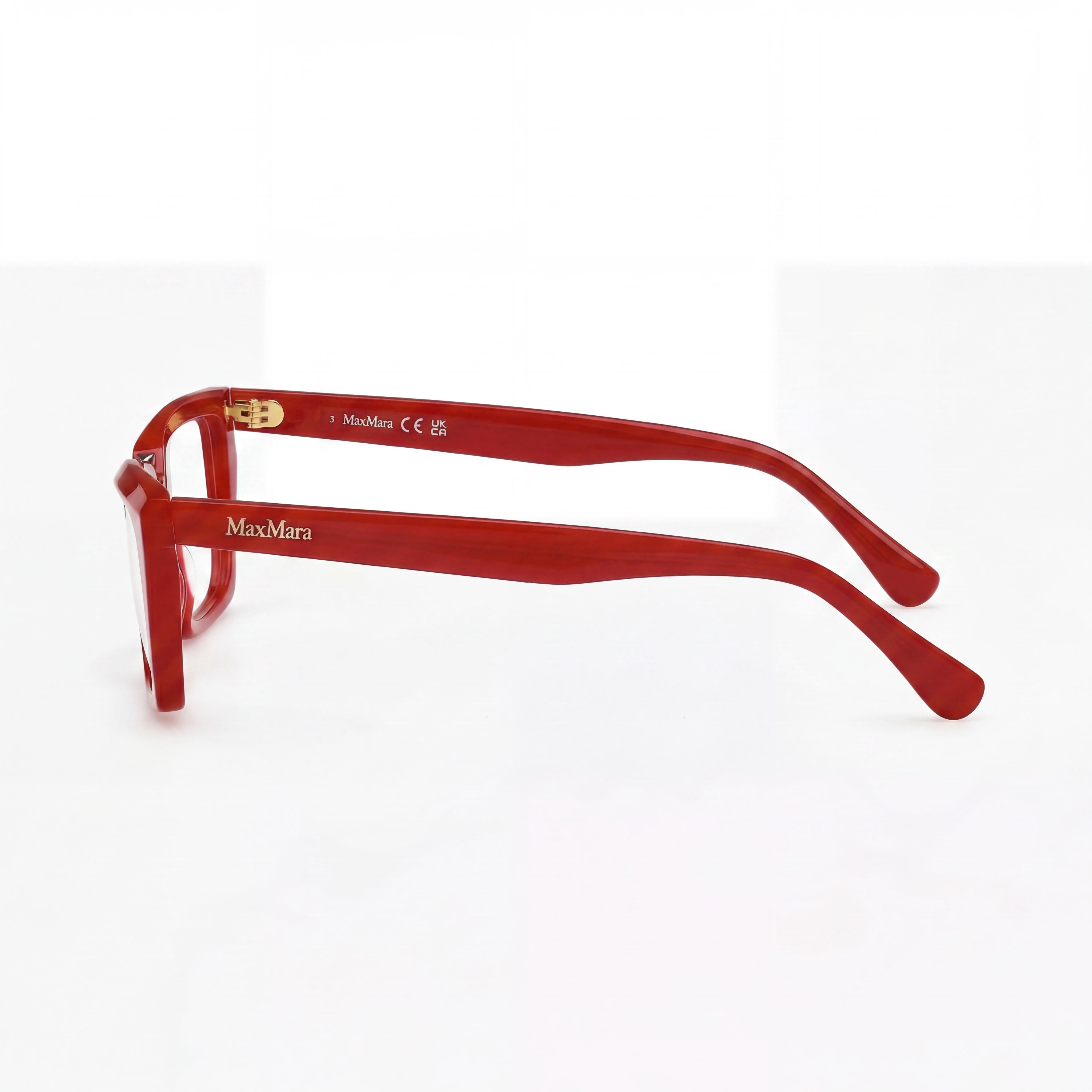 Gafas de sol de mujer MaxMara MODERNO con montura de plástico rojo oscuro brillante y lentes rojos brillantes de 53 mm, Photo 2