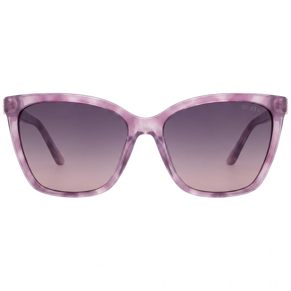 GUESS Gu00191 Gafas de sol de mujer violeta Habana, lentes de espejo degradadas violeta, UV 400, 56 mm