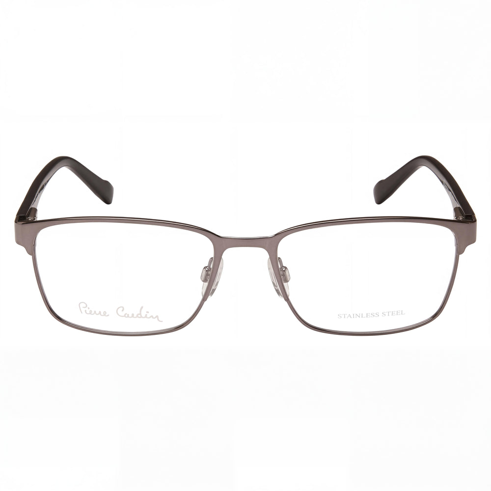 Pierre Cardin Eyewear Unisex Alloy Steel Frame with Dark Ruthenium Finish and Polycarbonate Lenses 56mm