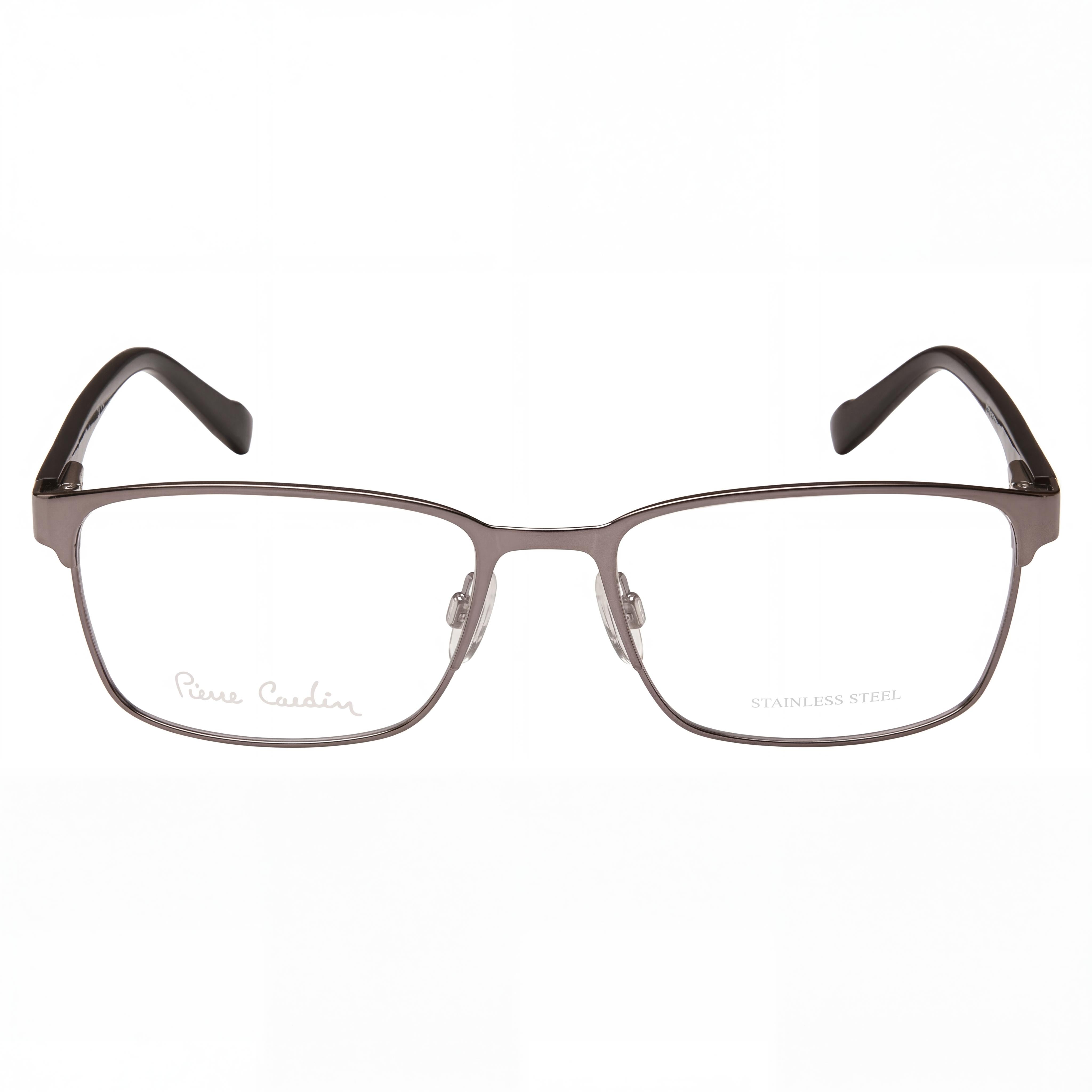 Gafas Pierre Cardin unisex con montura de acero de aleación, acabado en rutenio oscuro y lentes de policarbonato de 56 mm, Photo 2