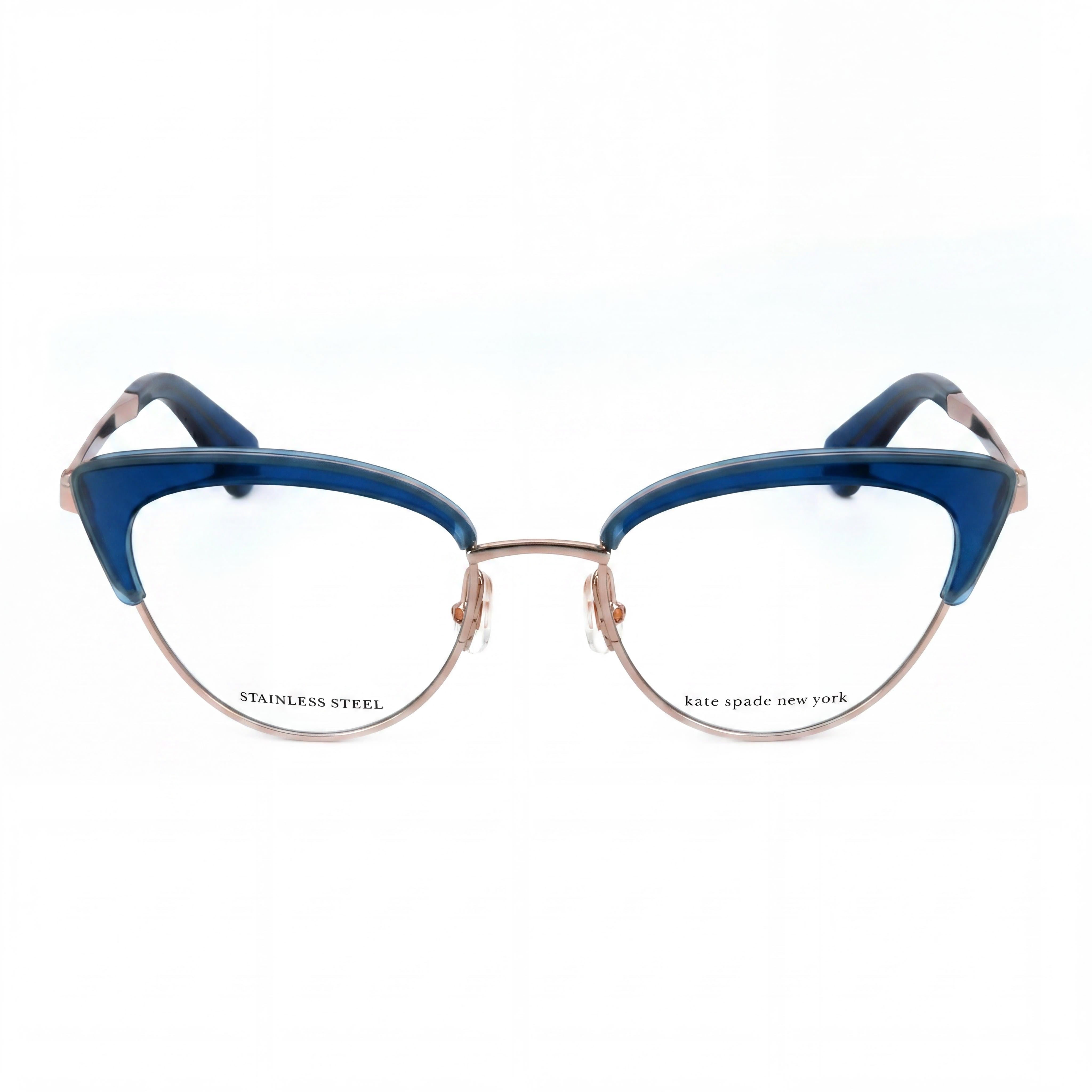 kate spade new york Jailyn Gafas de Metal Cat Eye de Moda para Mujer Armazón Azul/Dorado, Lente de 50 mm, Puente de 18 mm, Patilla de 140 mm, Photo 2