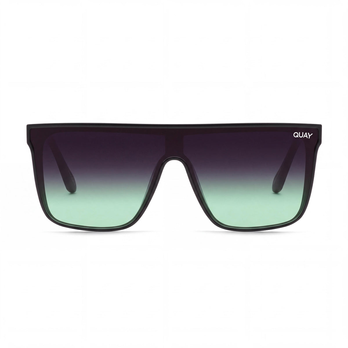 QUAY AUSTRALIA Nightfall Women's Injection Frame Sunglasses Black Fade Mint 100% UV Protection 141mm, Photo 2