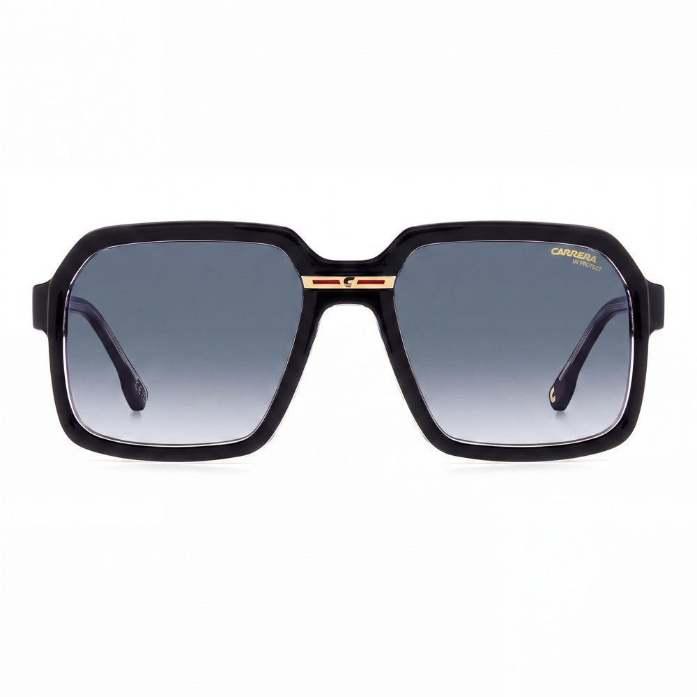 Carrera Women's Victory C 08/S Square Black Crystal Polyamide Dark Blue Shaded 56mm Sunglasses