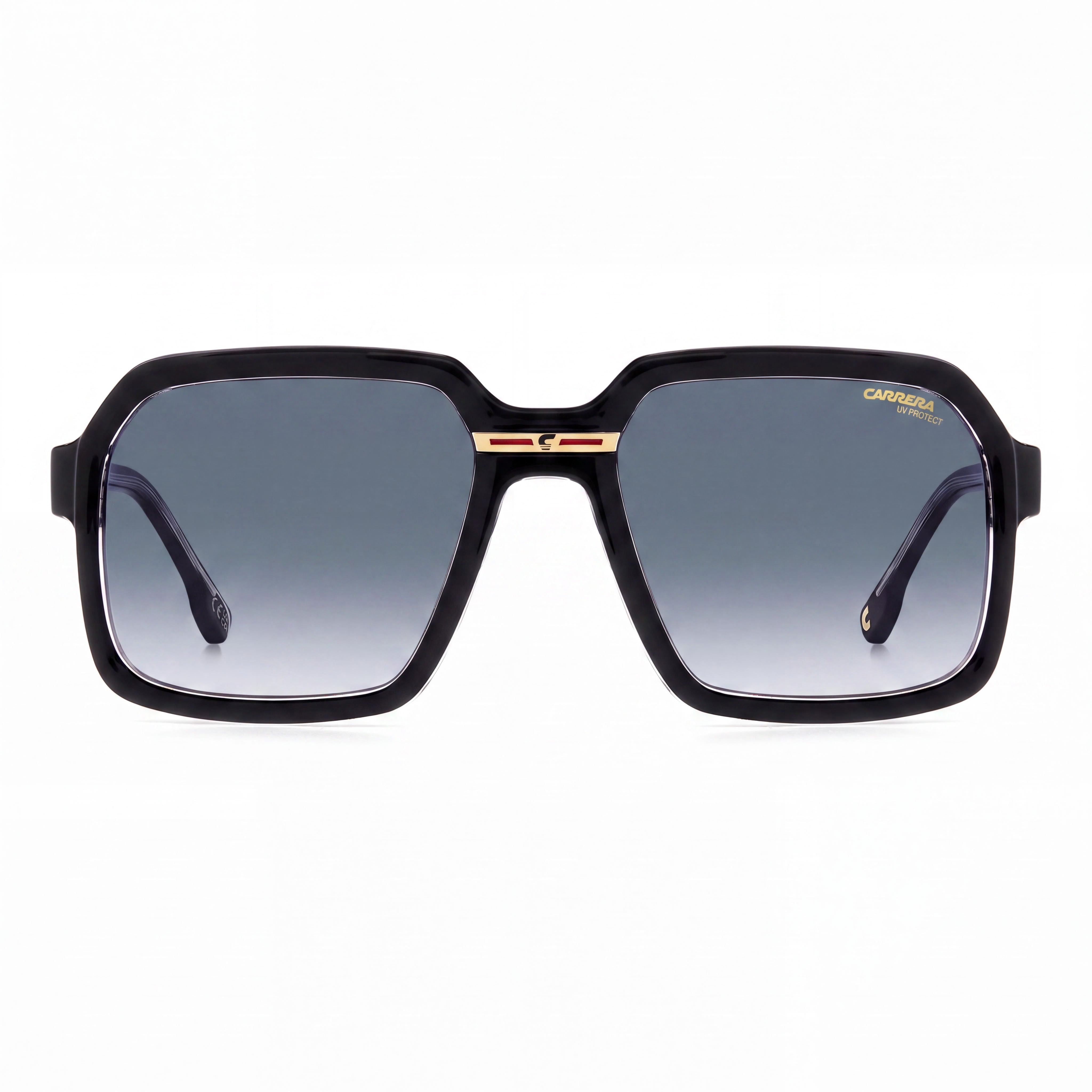 Carrera Women's Victory C 08/S Square Black Crystal Polyamide Dark Blue Shaded 56mm Sunglasses, Photo 2