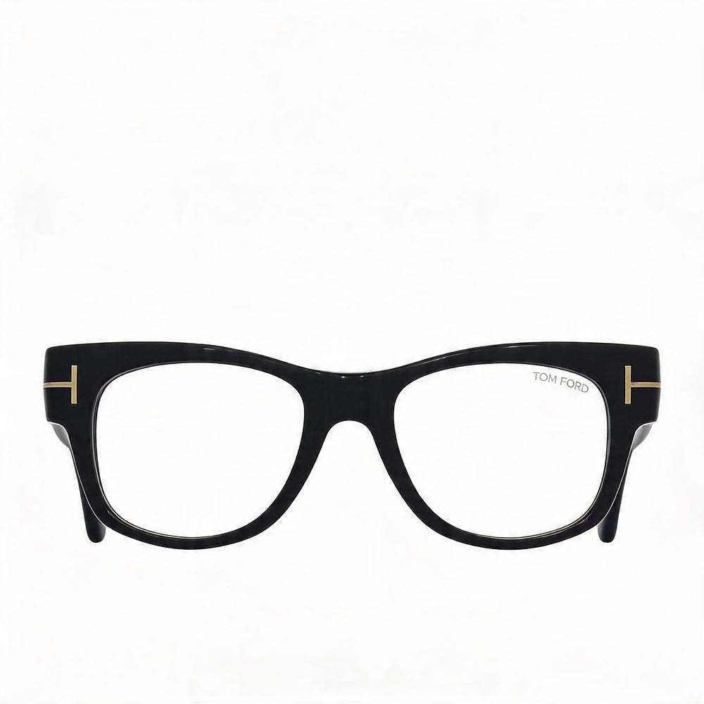 Tom Ford FT5040-B Unisex Black Acetate Square Blue Light Block Eyeglasses with 52mm Lens Width