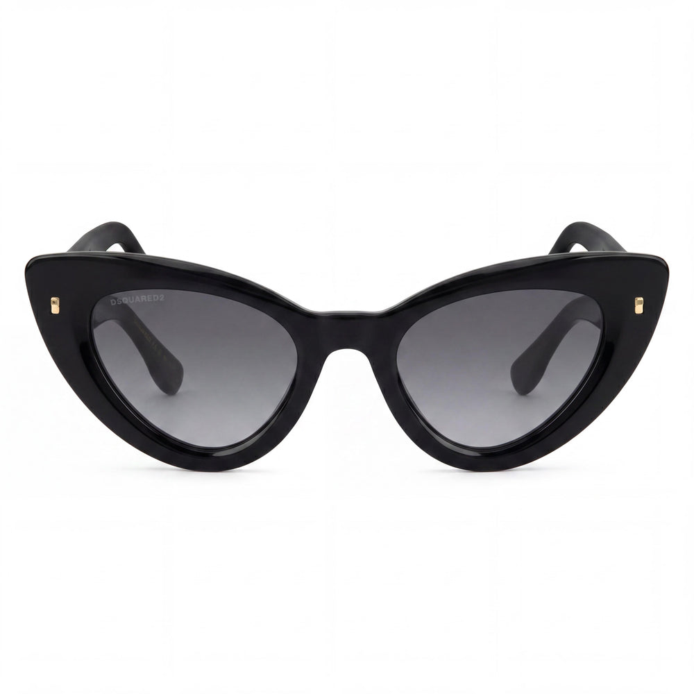 DSQUARED2 Modern Unisex Acetate Black 51mm Sunglasses with UV Protection, Dark Grey Shaded Lenses