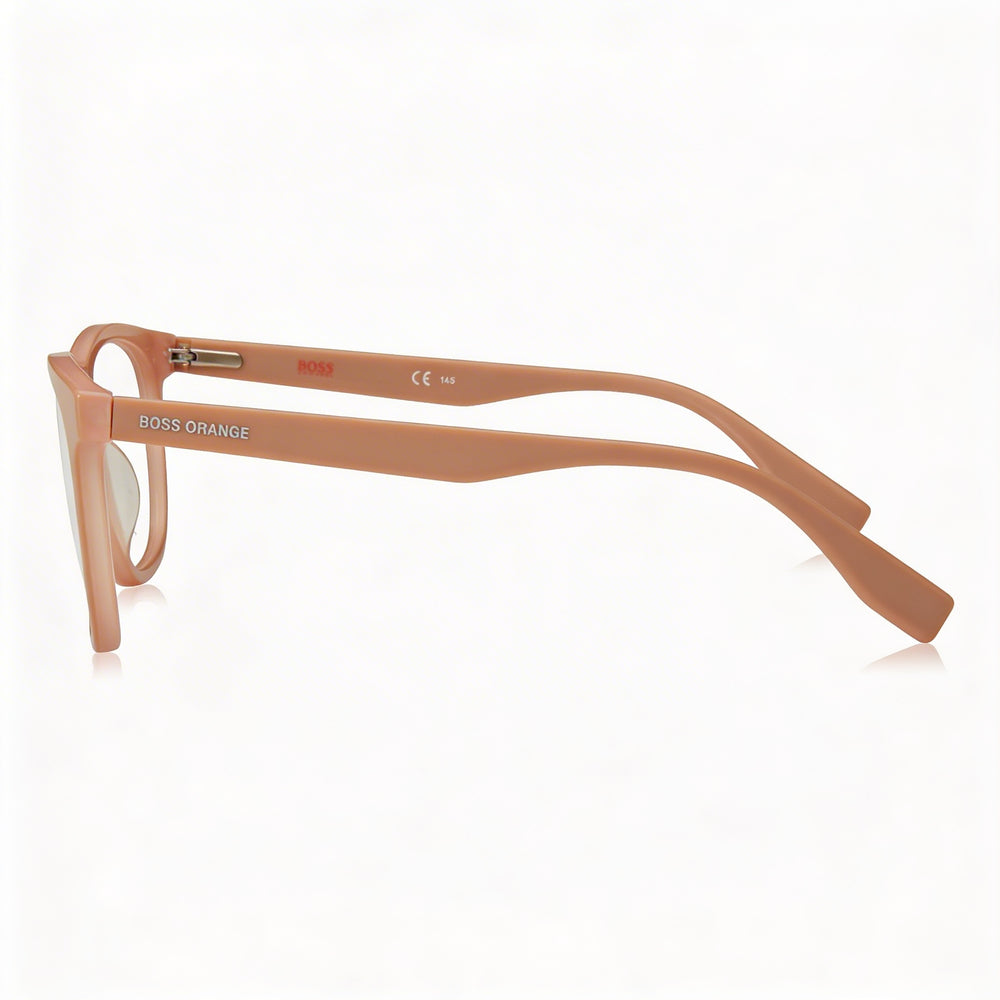 Gafas Ópticas Hugo Boss 318 para Hombre, Montura de Plástico Transparente Naranja Marrón, Ancho de Lente 52mm, Largo de Patilla 145mm