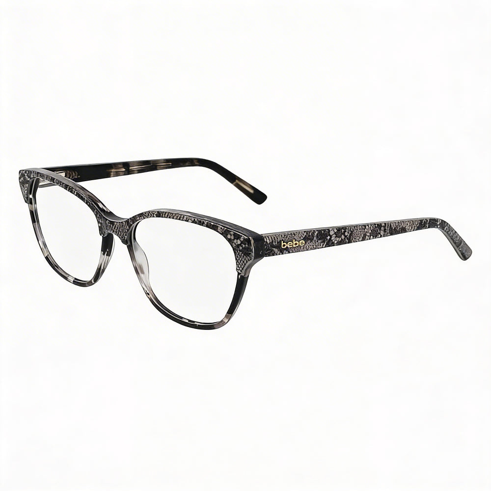 BEBE Bb5220 Men's Optical Eyeglasses with Premium Acetate Frame Material, Jet Lace Color, 55mm Lens Width
