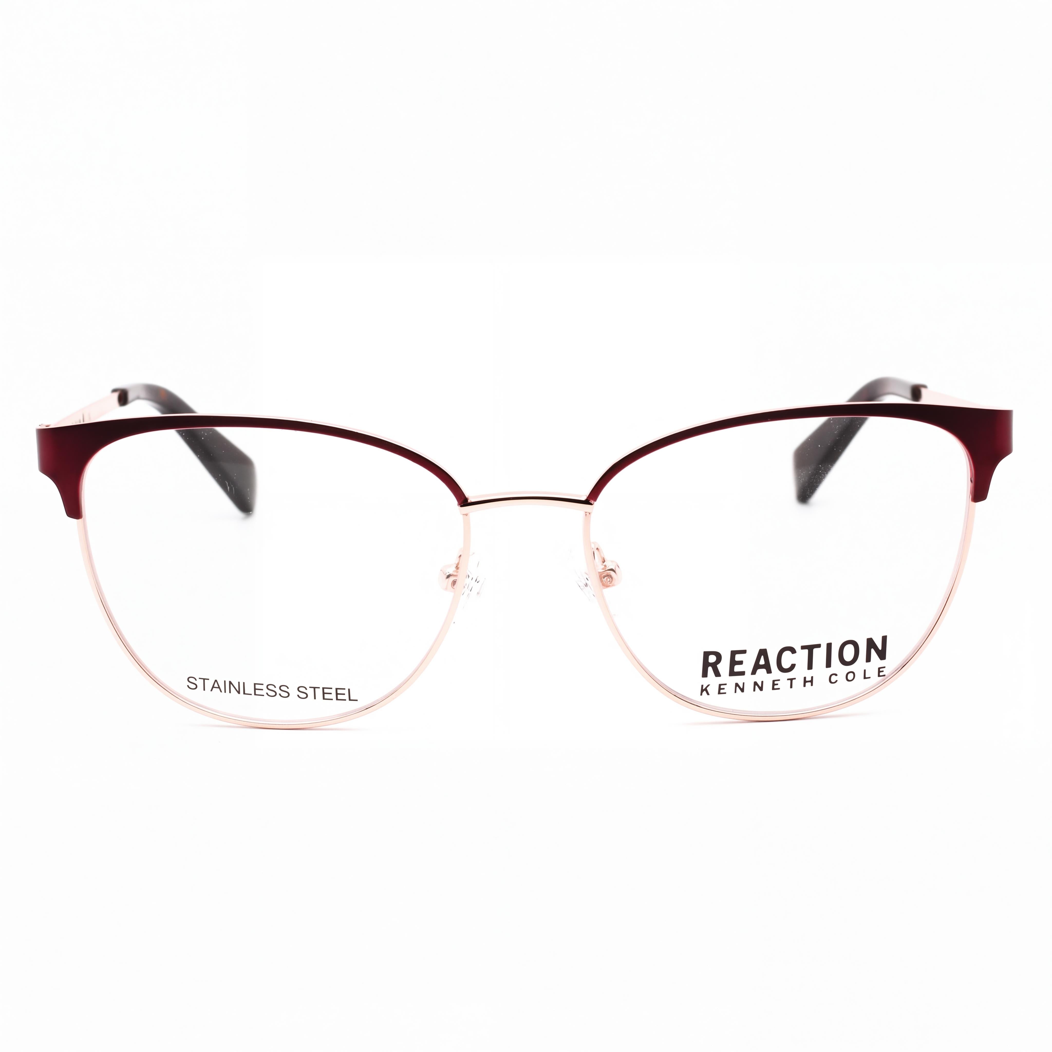 Kenneth Cole REACTION Kc0877 Gafas para hombre con lentes - Montura metálica color burdeos mate - 53 mm, Photo 2