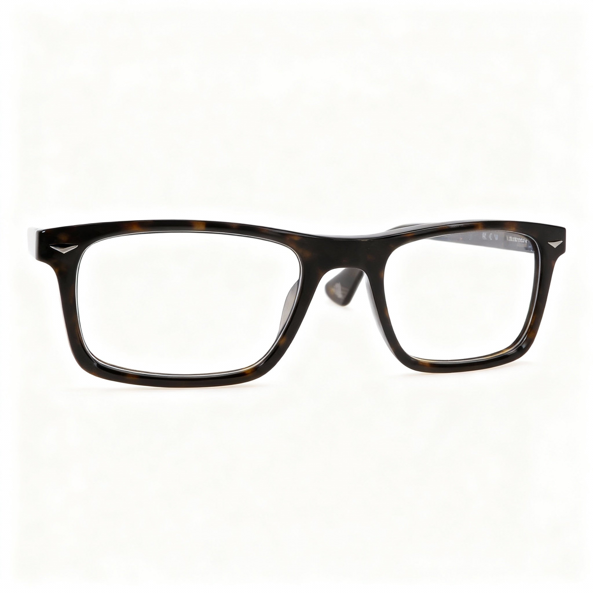 Police Casual Men’s Acetate Eyeglasses, Shiny Black Frame, Plastic Demo Lenses, Size 52-145-20, Photo 3