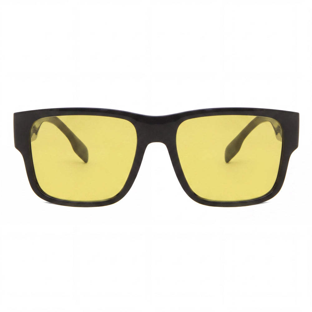 BURBERRY Knight Geometric Sunglasses Men's Black Propionate Frame UV Protection 57mm