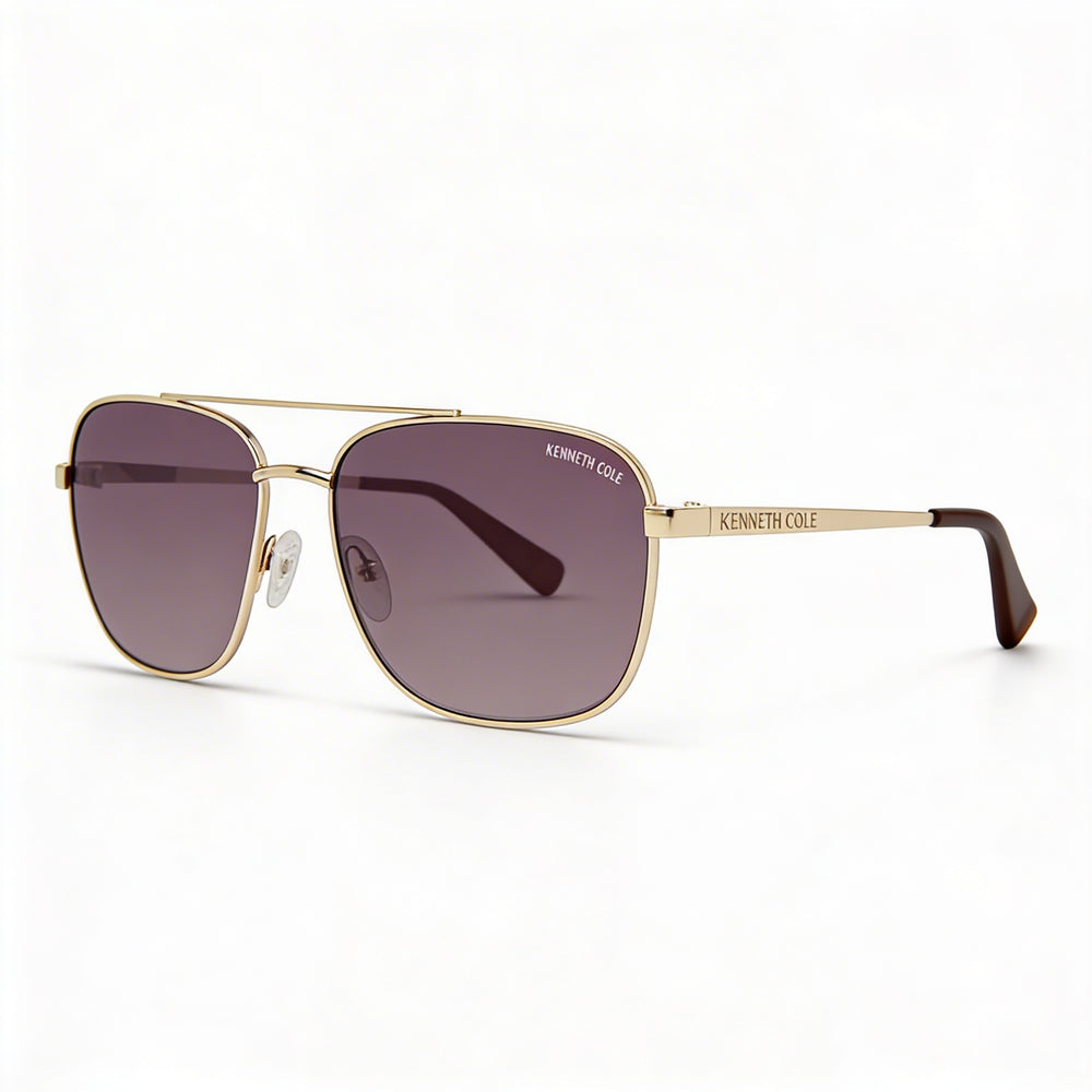 Gafas de sol Kenneth Cole New York Kc5932f de mujer con montura de metal dorado y lentes degradadas marrones de 59 mm