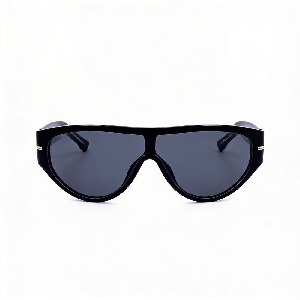 Hugo Boss Boss 1623/S Men’s Casual Sunglasses Black Ecological Oil Frame Grey Polycarbonate Lenses UV Protection 99-1-135