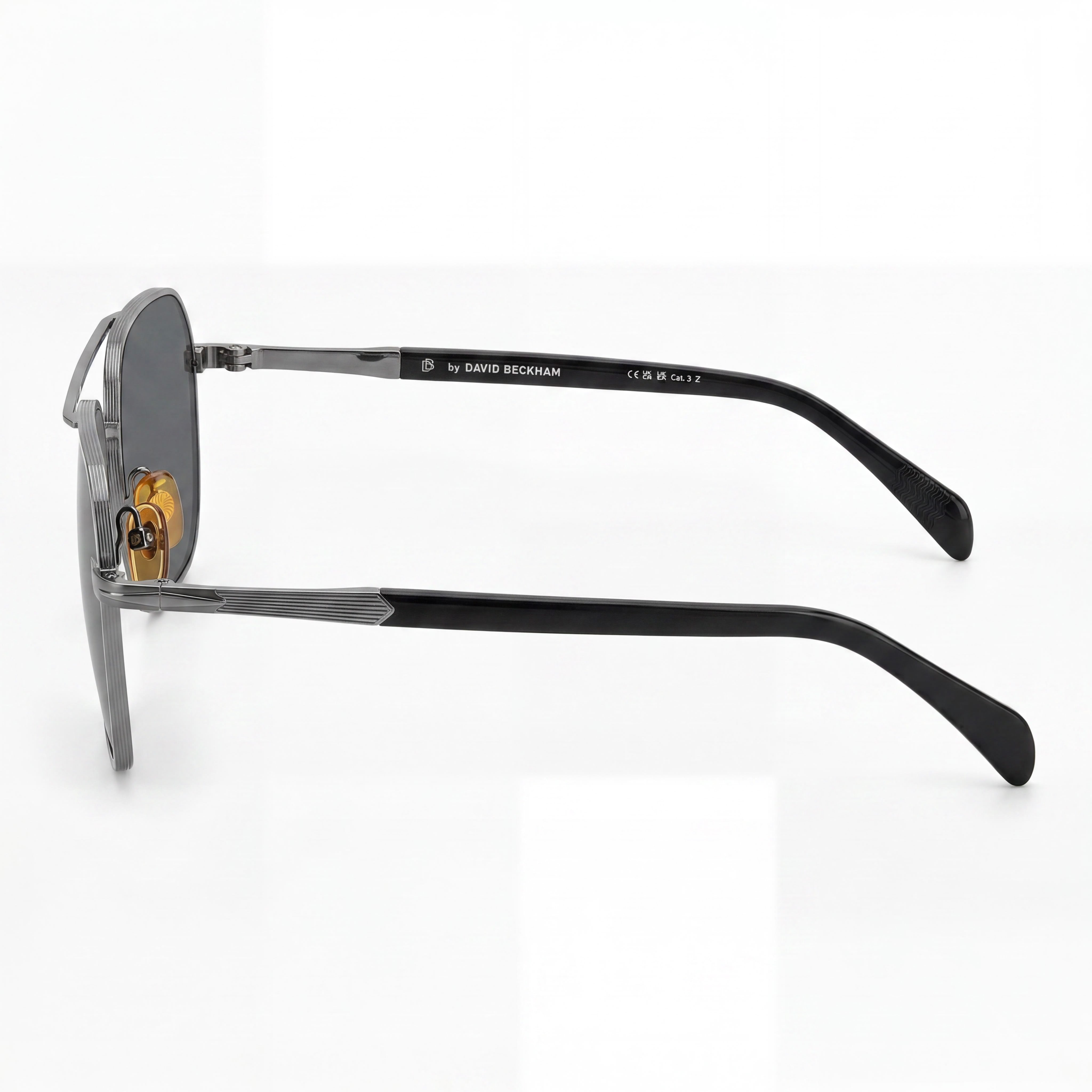 David Beckham Db 1128/G/S Unisex Metal Ruthenium Frame Dark Ruthenium Black Polycarbonate Lens UV 400 Sunglasses 59-16-145, Photo 3