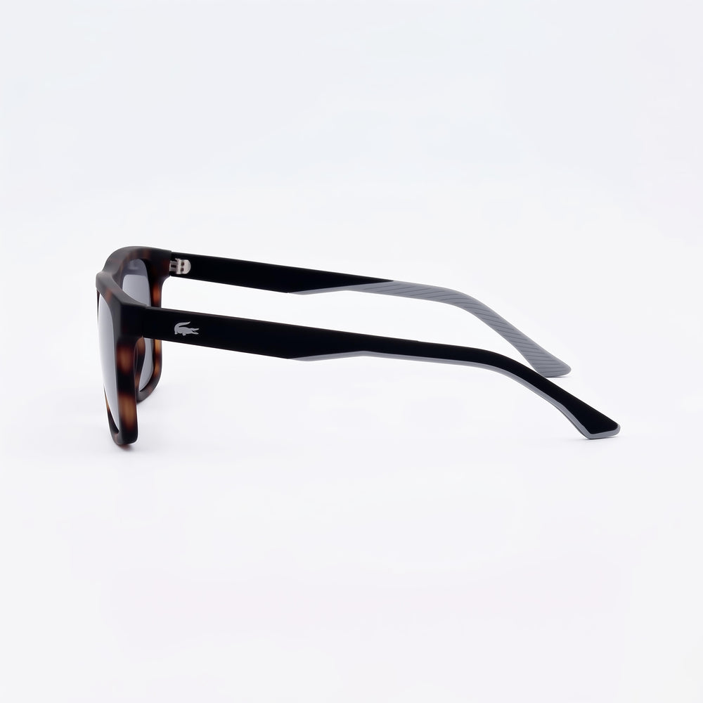 Gafas de sol Lacoste L957s para hombre, de plástico mate havana, espejo gris sólido, no polarizadas, protección UV 56mm