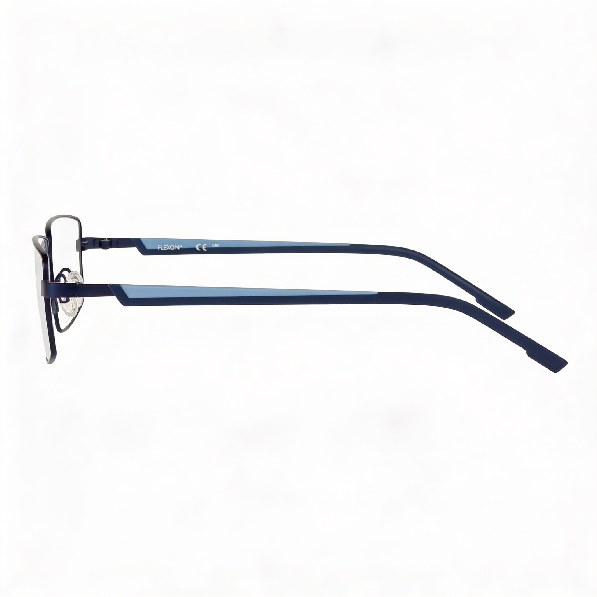 Flexon H6085 Men's Matte Navy Plastic Frame Eyeglasses with 55mm Lens, 17mm Bridge, 145mm Temple, Photo 3