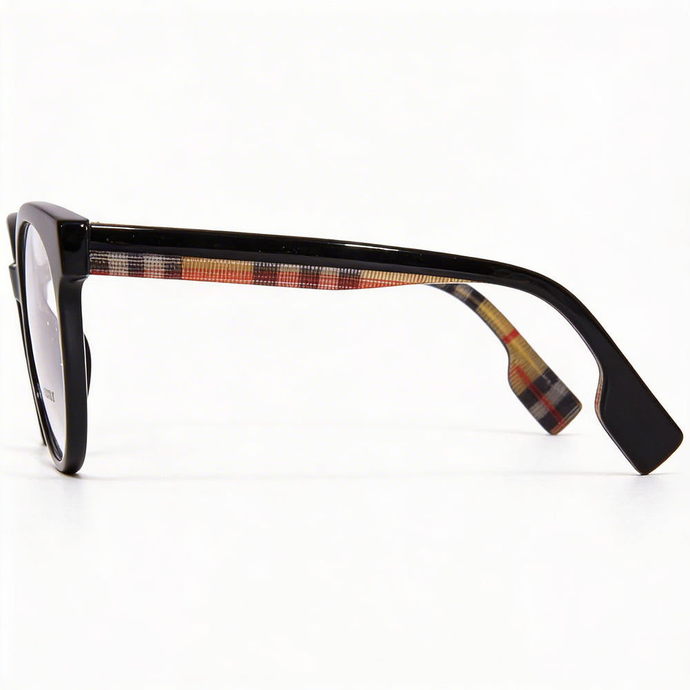 Burberry Jacqueline BE2356 Women's Round Full Rim Plastic Frame Eyeglasses Black Lens 51mm Bridge 18mm Temple 140mm
