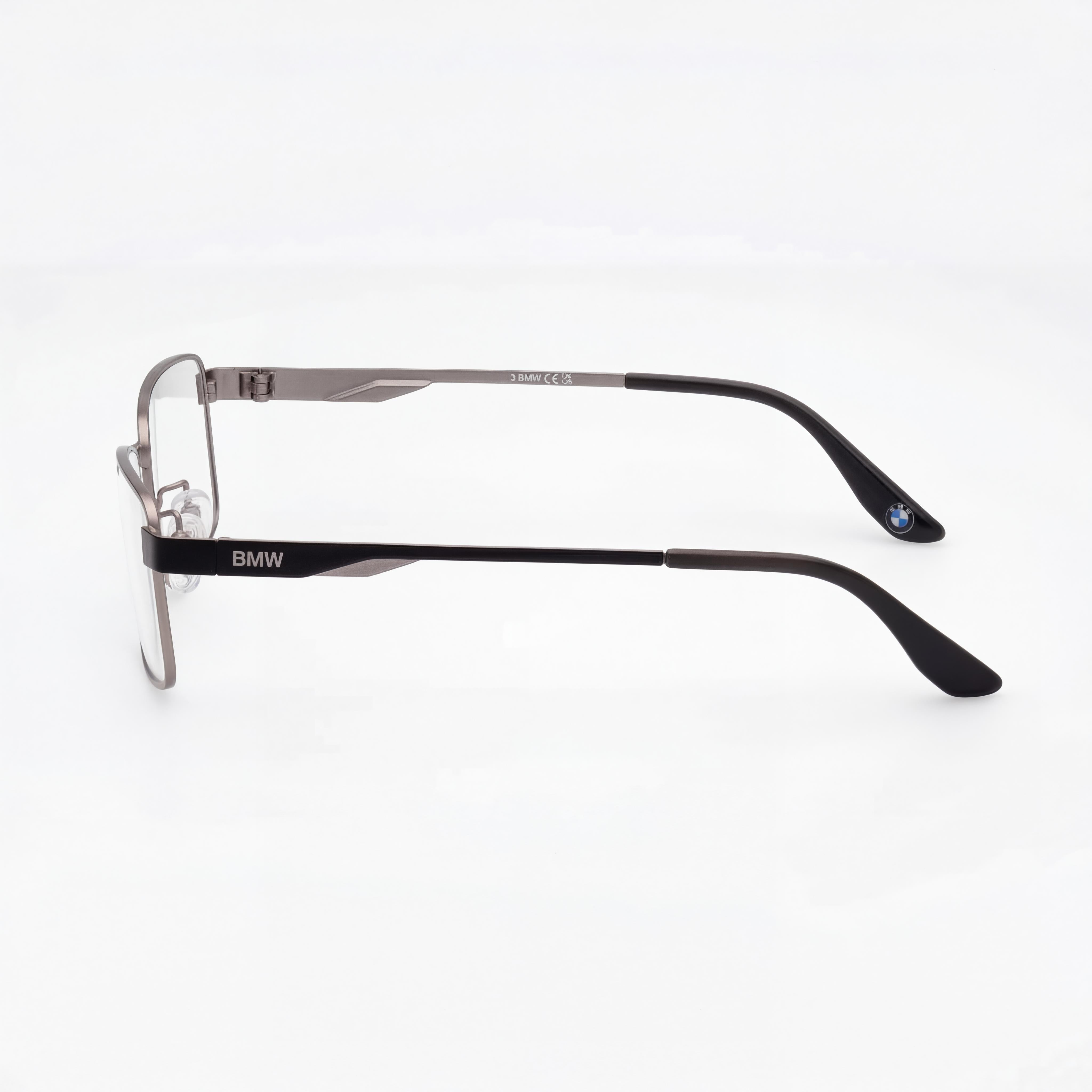 BMW Rectangular Women's Metal Frame Matte Light Ruthenium Eyeglasses with Composite Lens 150-17-35mm, Photo 2