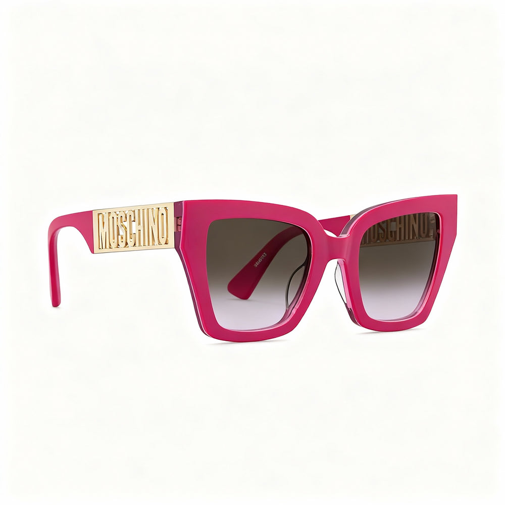 Gafas de sol Moschino MOS161/S para mujer, estilo casual, de acetato, con protección UV, montura fucsia, marrón y morado, y lentes marrón violeta, 53 mm