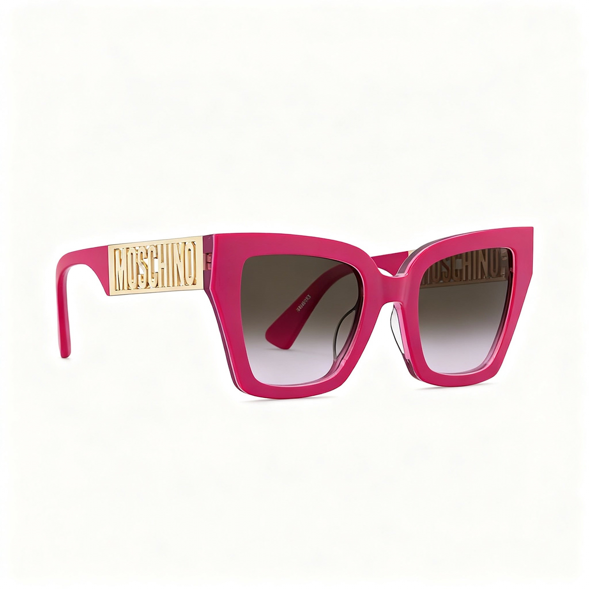 Moschino MOS161/S Women's Casual Acetate UV Protection Sunglasses with Fuchsia Brown Purple Frame and Brown Violet Lenses, 53mm, Photo 3