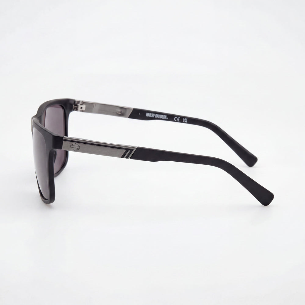 Harley-Davidson Classic Men's Polarized Sunglasses with Matte Black Smoke Frame and Smoked Lenses 58mm