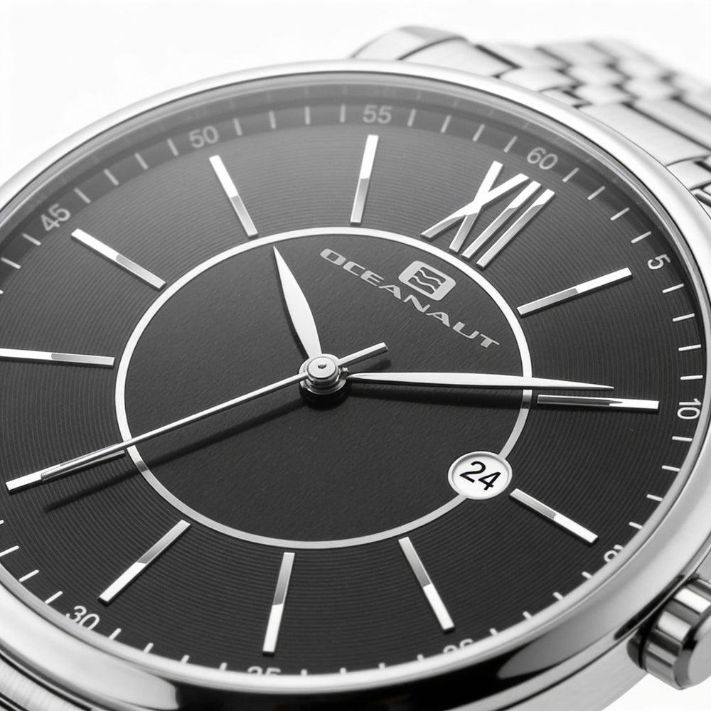 Oceanaut Men's bracelet Black Stainless Steel Quartz Water Resistant Scratch Resistant Watch