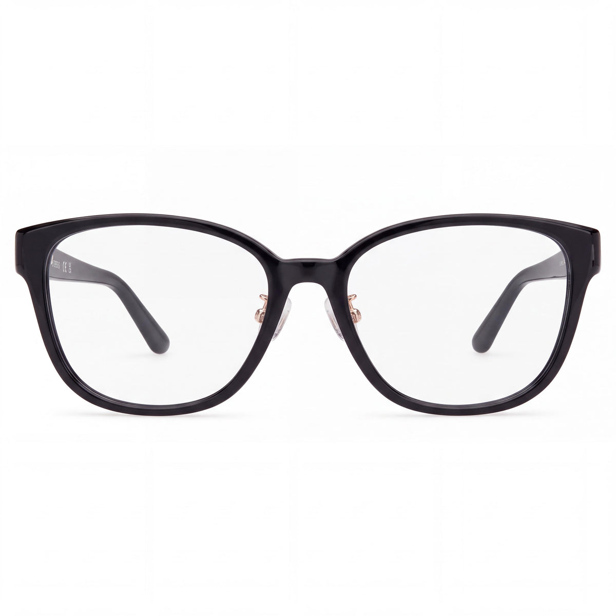GUESS Gu2992-d Men's Shiny Black Plastic Frame Eyeglasses with Clear Lenses, 54mm Lens Width, Photo 2