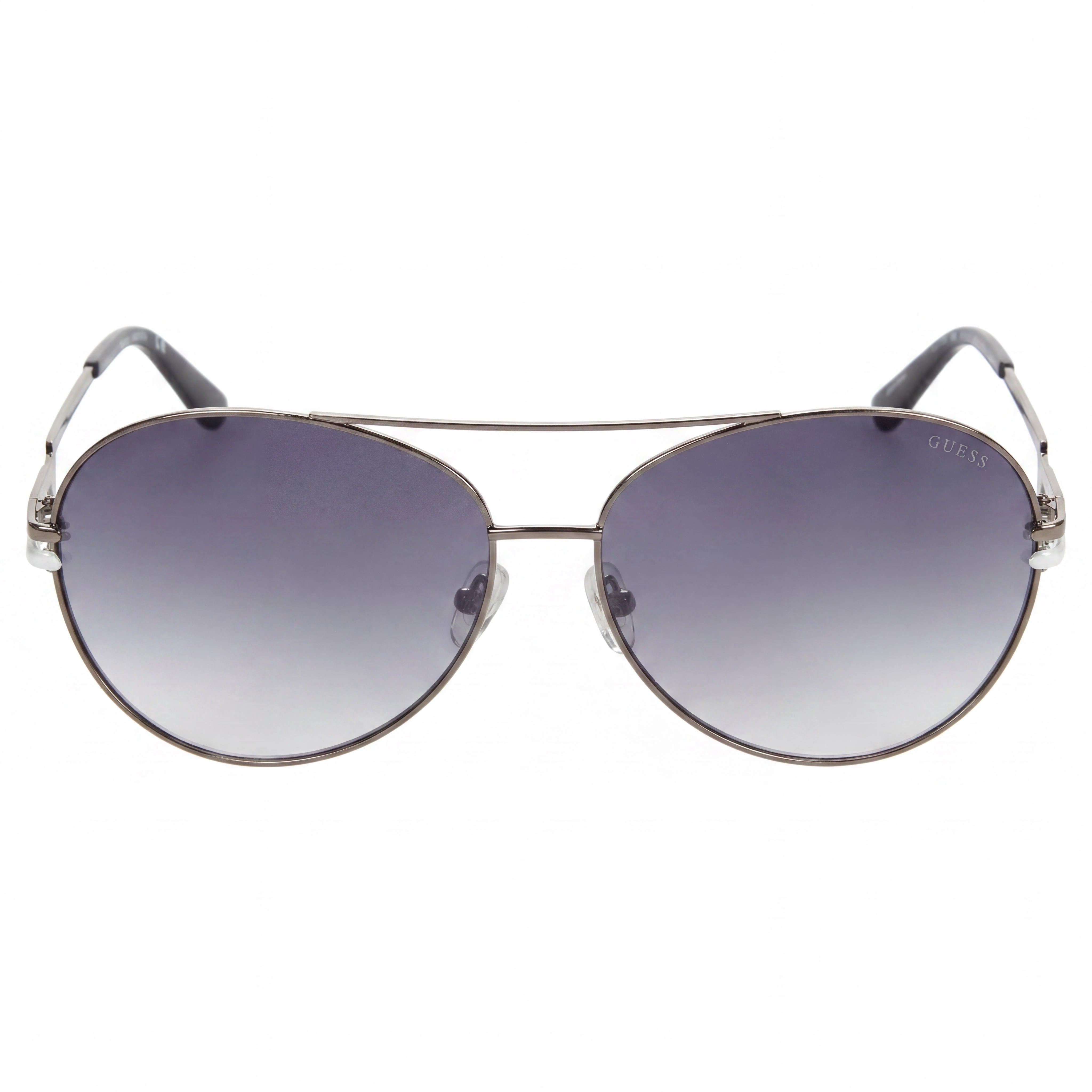 GUESS GU773508B64 Women's Metal Aviator Sunglasses Shiny Gunmetal Gradient Smoke UV400 Lenses 64mm, Photo 2