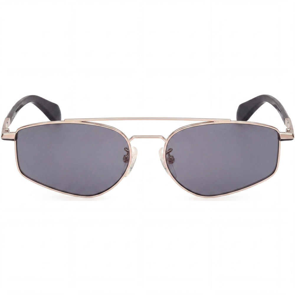 Gafas de sol metálicas unisex Adidas, montura dorada ahumada, lente de policarbonato ahumado, 100% protección UV, 55 mm
