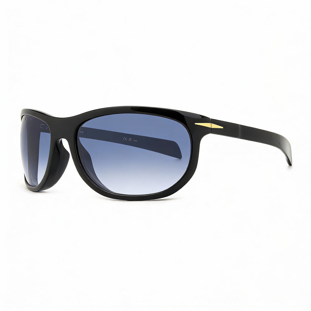 Gafas de sol David Beckham DB 7117/S para hombre, estilo casual, de acetato negro, con degradado azul oscuro, 64-18-130