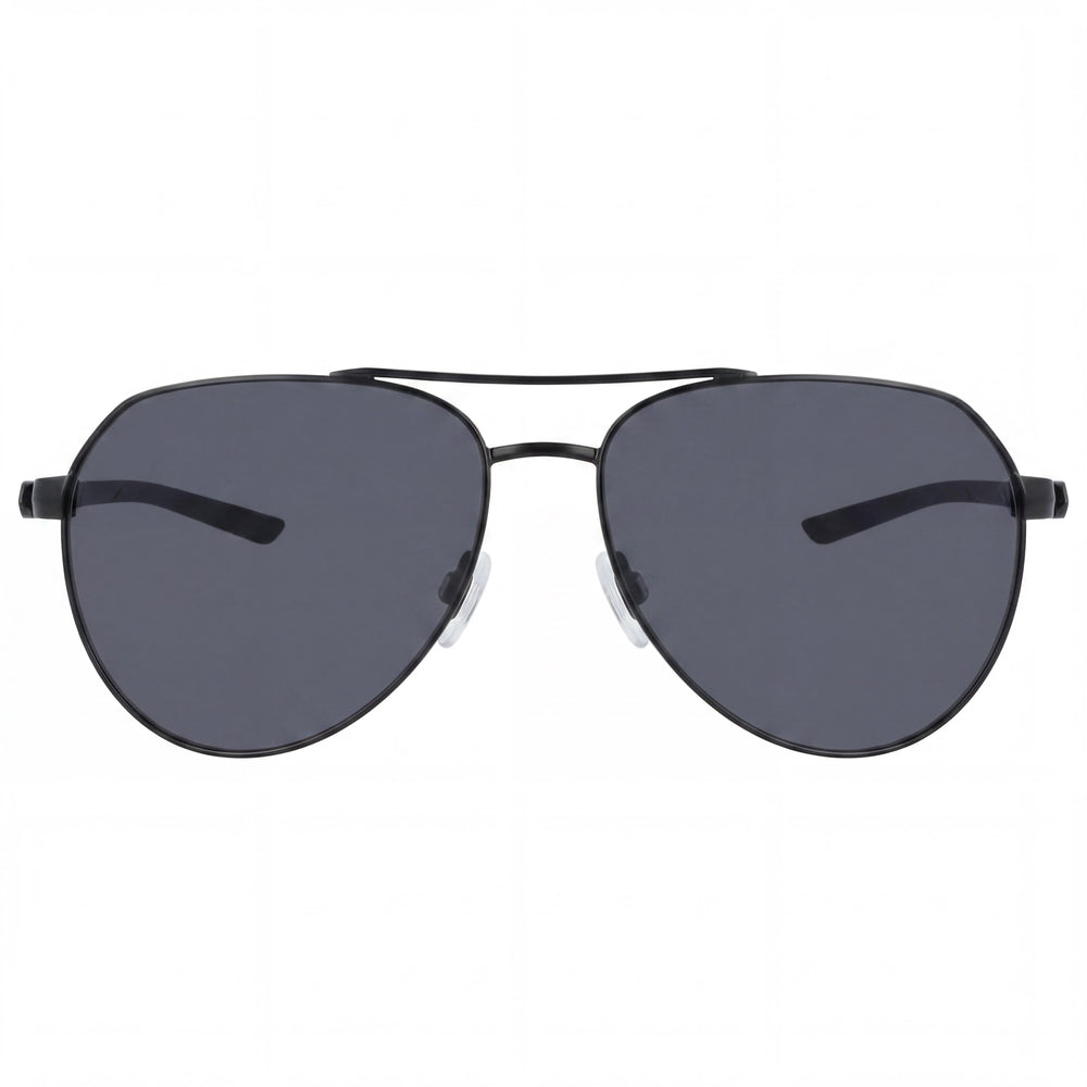 Gafas de sol Nike Modern unisex de plástico satinado, montura negra, policarbonato, gris oscuro, no polarizadas, lentes de 60 mm de ancho.