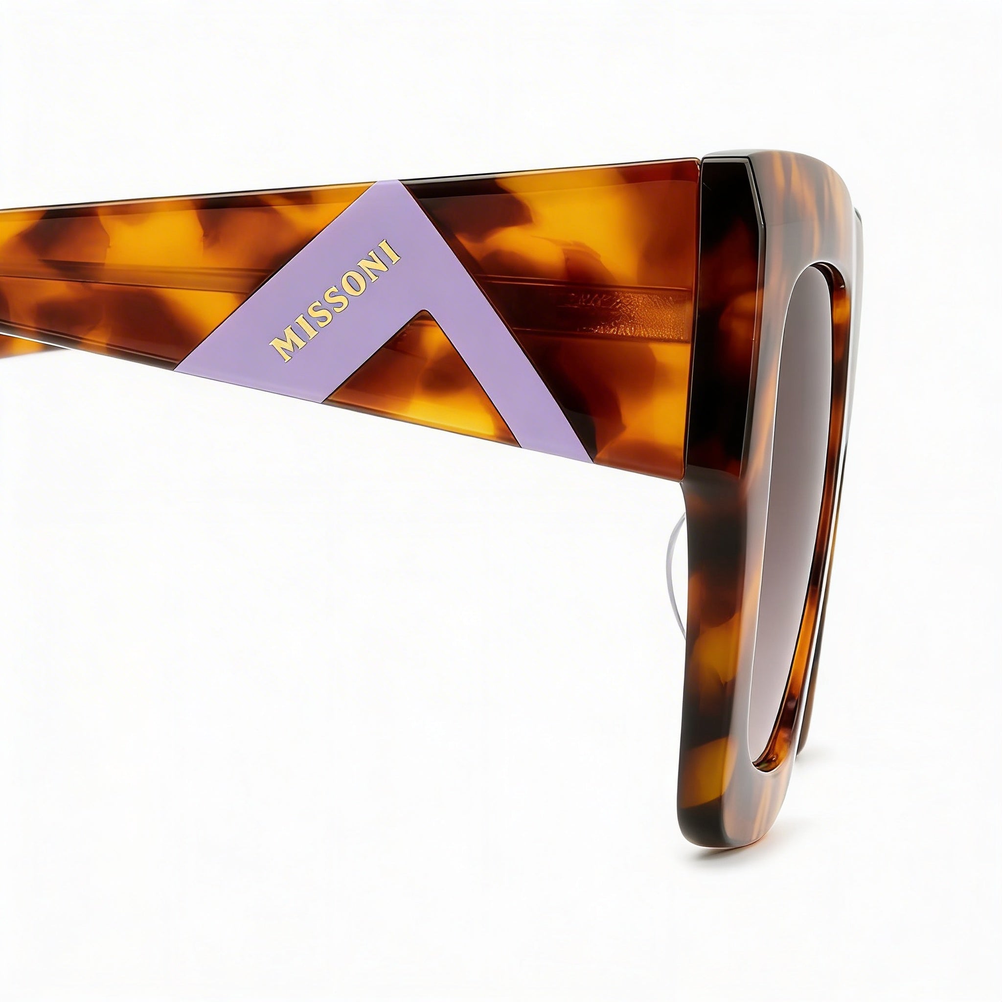 Gafas de sol Missoni Classic Unisex de acetato con montura Habana Miel, degradado marrón y protección UV, 52 mm, Photo 3