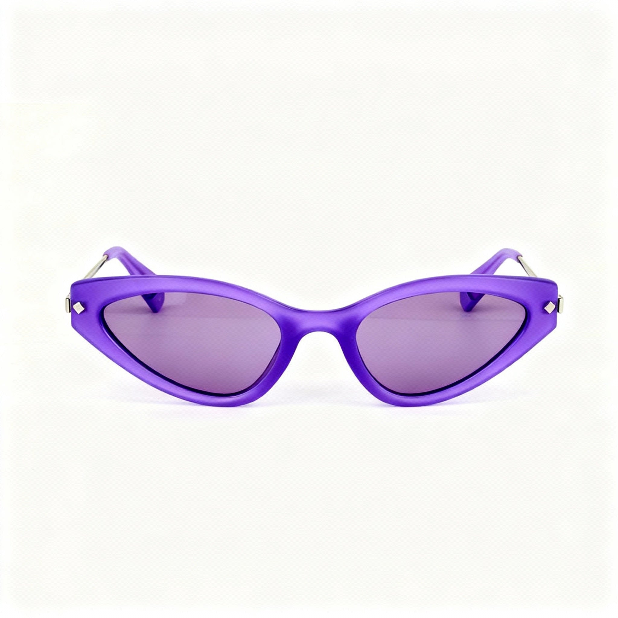 Polaroid Pld 4074/S Women's Lilac Cat Eye Polycarbonate Sunglasses, Brown Silver Non-Polarized UV Lenses 53-20-145mm