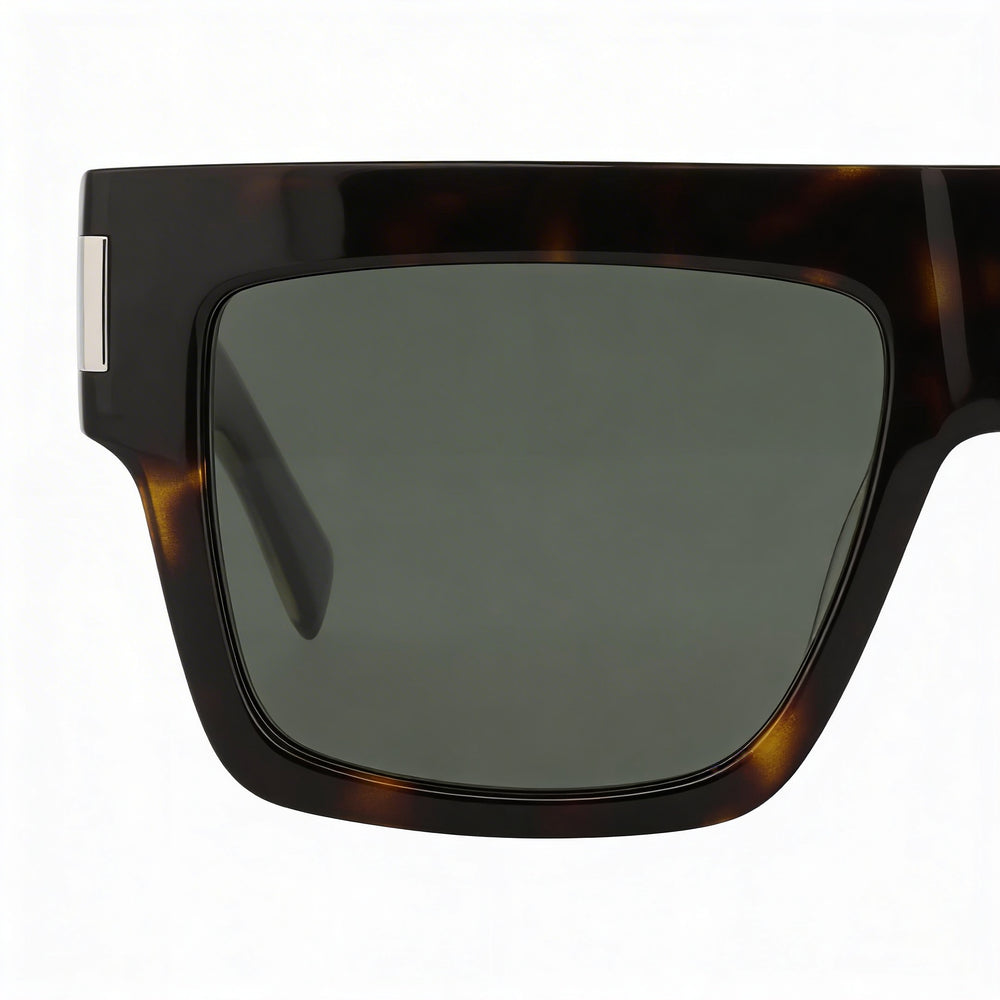 Gafas de sol cuadradas de plástico Yves Saint Laurent SL 628 para hombre, color gris cristal Havana, 55 mm, 100 % UV, sin polarizar
