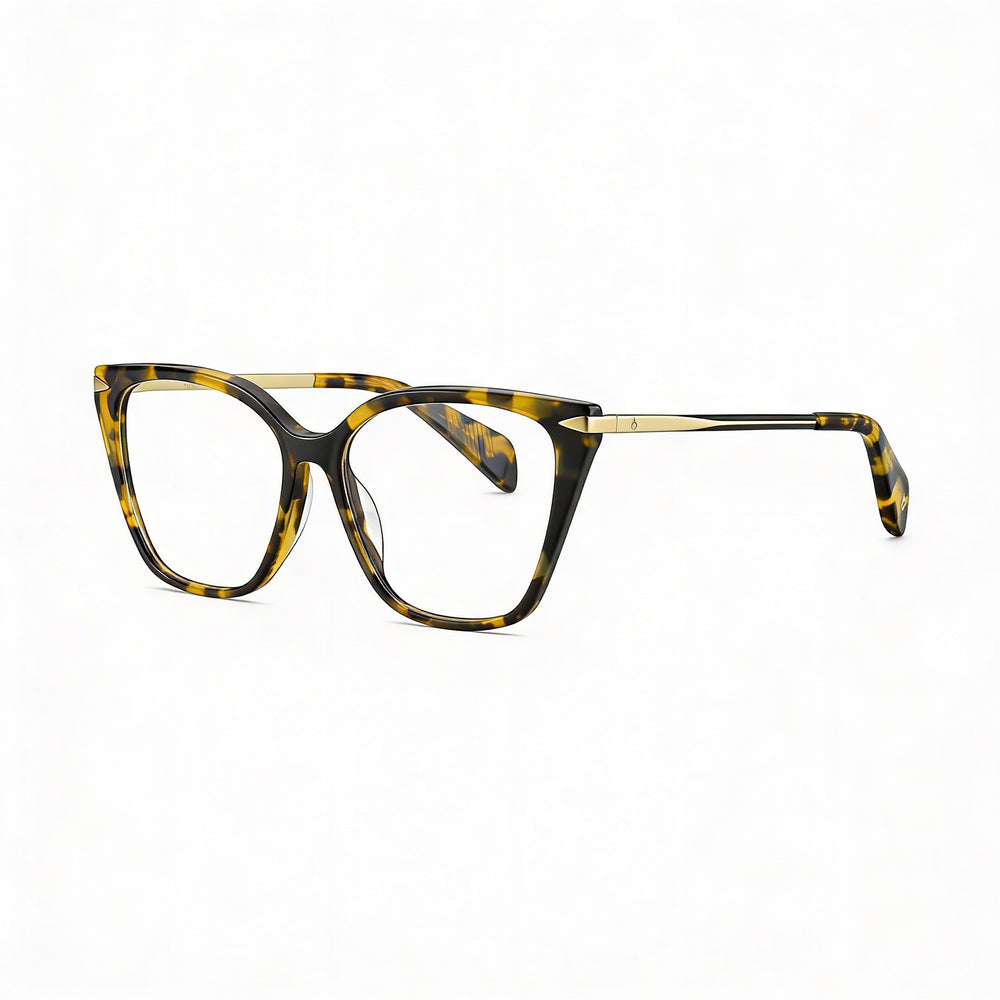Montura de gafas Rag & Bone Rnb3005, fabricadas en plástico de color Marrón Habana Dorado, con un ancho de lente de 53 mm