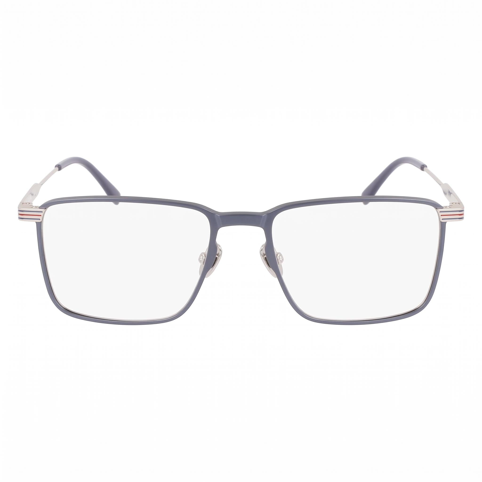 Montura de gafas Lacoste Casual para hombre, color azul semimate, con lentes de plástico transparente de 54 mm, Photo 2