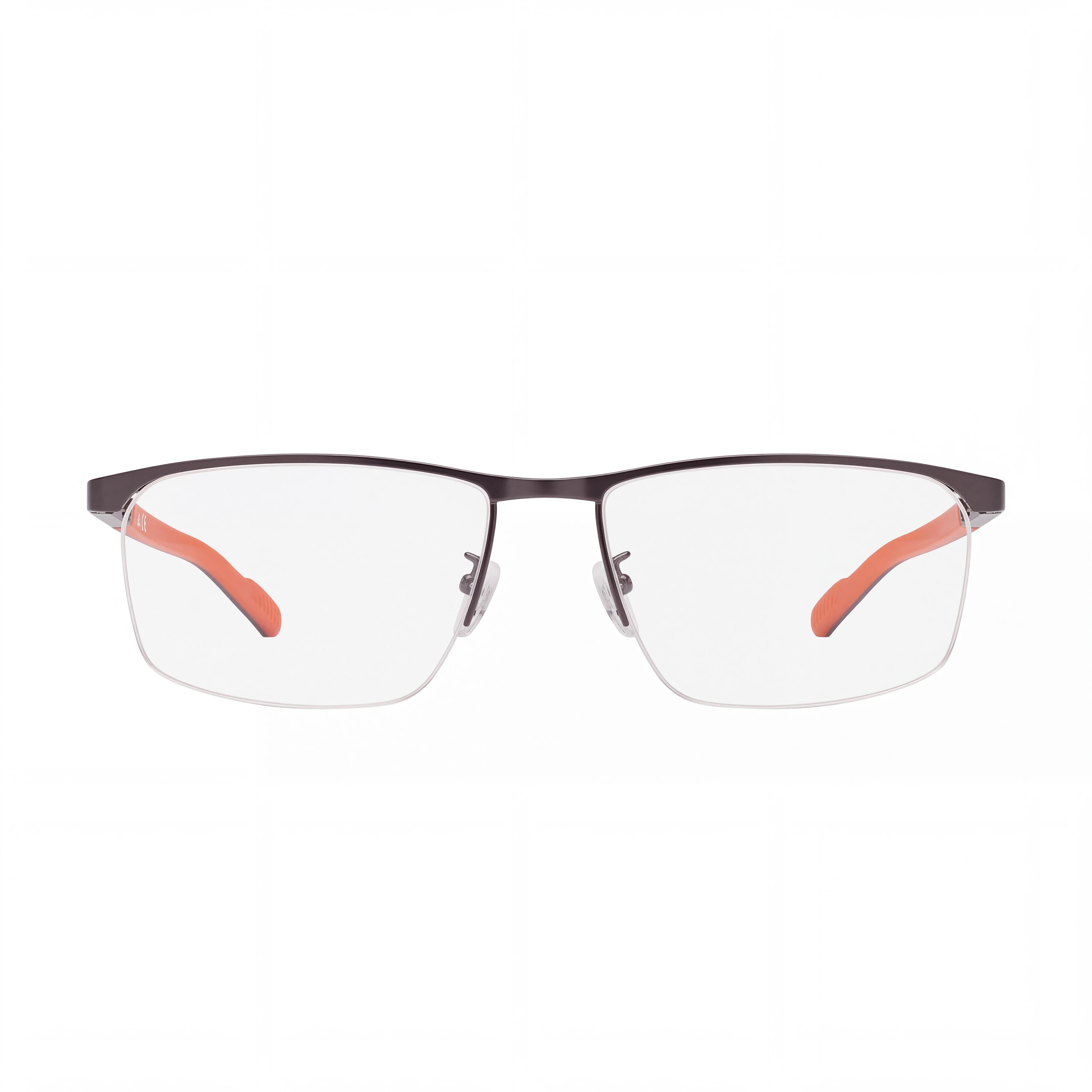 Gafas metálicas rectangulares para hombre adidas con montura gris plomo brillante, lentes transparentes sin aumento 55-16-145, Photo 2