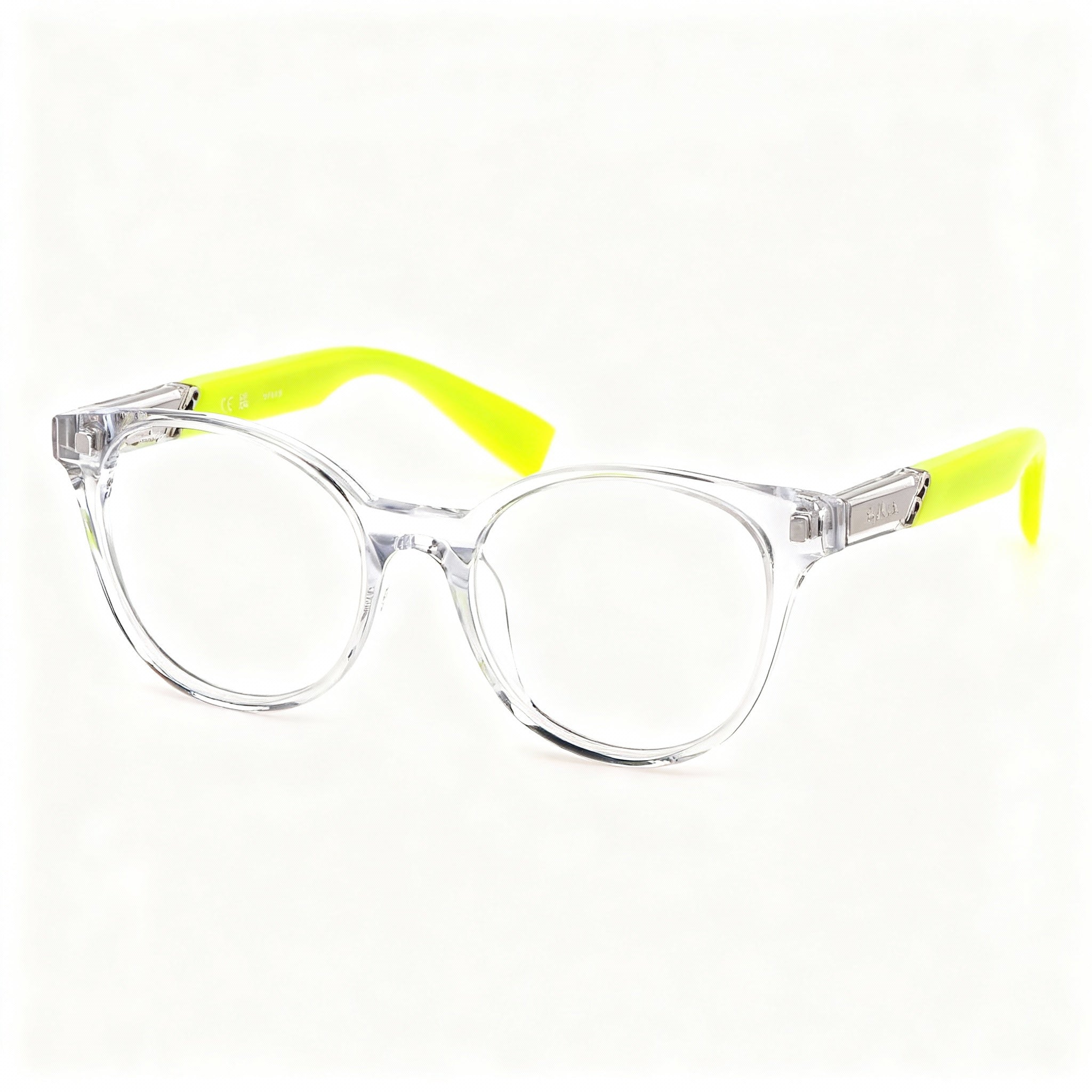 Furla Vfu667 Women's Round Acetate Optical Eyeglasses in Cristallo Lucido, Size 51-18-140, Photo 3