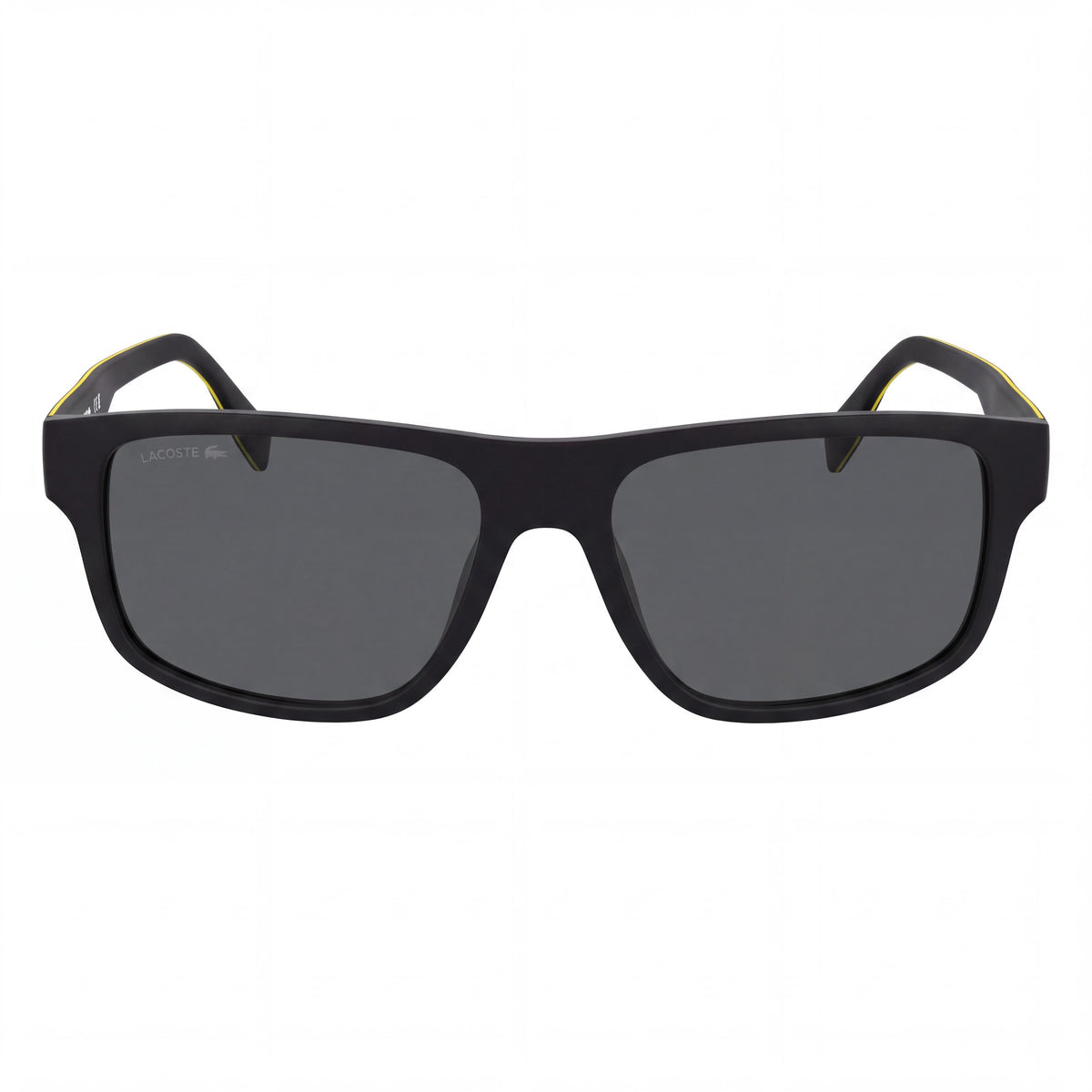Gafas de sol Lacoste L6057s para hombre, de plástico negro mate con lentes grises sólidas no polarizadas con protección UV de 57 mm, Photo 2