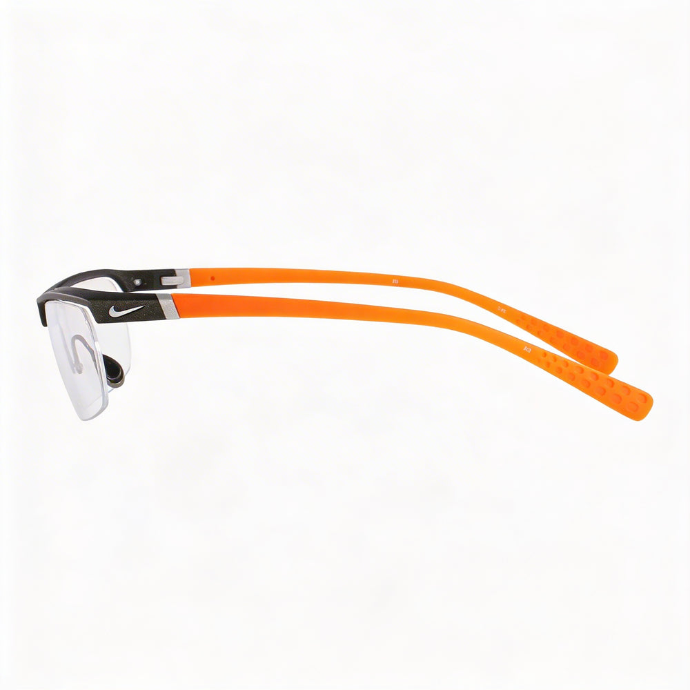 Nike 7071/2 Men's Dark Grey/Orange Plastic Prescription Ready Optical Eyeglasses, Lens Width 57