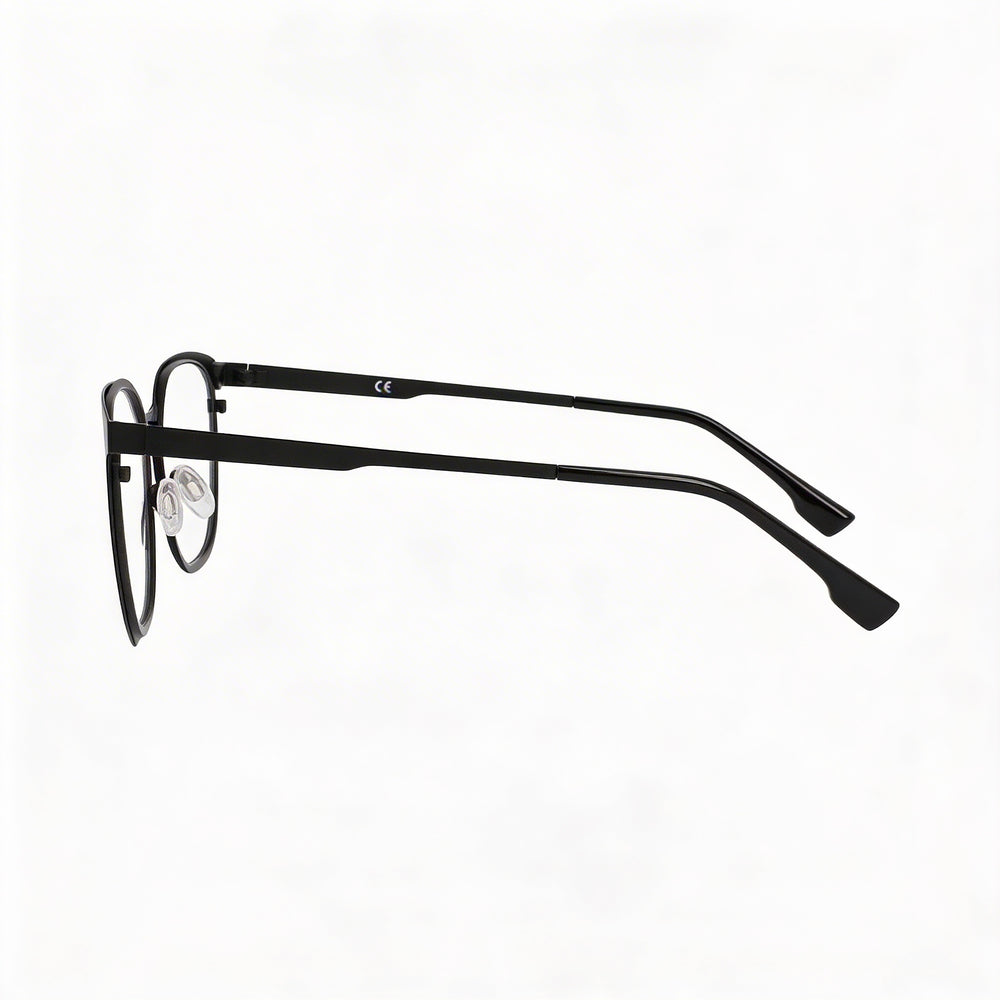 Gafas graduadas Flexon Flx1005mag-set para hombre, de metal, con lentes de policarbonato transparente, color negro mate, 53-19-145